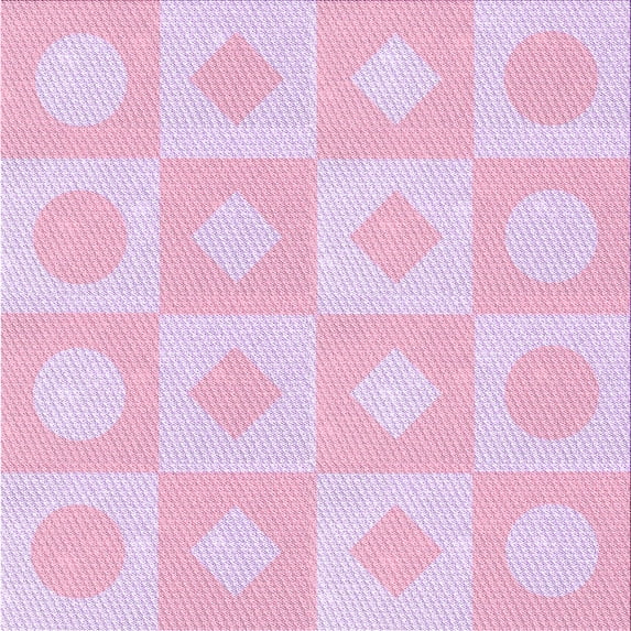 Ahgly Company Machine Washable Indoor Square Transitional Periwinkle Pink Area Rugs, 8' Square