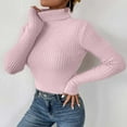 thumbnail image 6 of IROINNID Womens Sweater Turtleneck Pullover Sweater Solid Color Loose Short Length Long Sleeve Sweater, 6 of 9