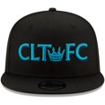 thumbnail image 2 of Men's New Era Black Charlotte FC Crown 9FIFTY Snapback Hat, 2 of 4