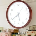 thumbnail image 4 of Reloj grande de pared de madera maciza, silencioso y sencillo, colgante, para el hogar, oficina y dormitorio (con escala), 4 of 8