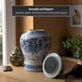 thumbnail image 3 of Red Lantern 18" Ladies Blue & White Porcelain Temple Jar, 3 of 7