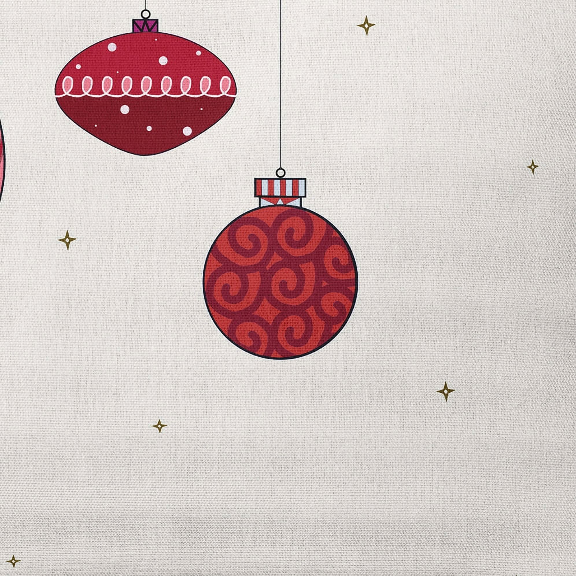 16" x 16" Simply Daisy Light Bright Christmas Polyester Accent Pillow, Red (1 Count)