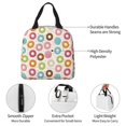 thumbnail image 3 of Yiaed Colorful Donuts Print Insulated Lunch Bag Reusable Cute Tote Lunch Box, Leakproof Cooler Lunch Bags for Work Office Travel School Picnic, 3 of 5