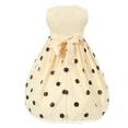 thumbnail image 2 of Richie House Little Girls Cream Black Polka Dot Tulle Dress 5, 2 of 2
