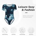 thumbnail image 6 of Naloa Ink Rose Women's Short-Sleeved Onesie, One-Piece Swimsuit for Parties, dates, clubs - XX-Large, 6 of 9
