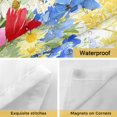 thumbnail image 4 of No Hook Shower Curtains with Snap-in Liner Set, Spring Flowers Basket Waterproof Hotel Style Bathroom Shower Curtain, Colorful Floral Botanical Leaves Breathable Mesh Top Bath Curtains 60''x72'', 4 of 9