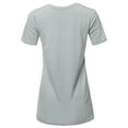 thumbnail image 3 of A2Y Women's Basic Solid Premium Cotton Short Sleeve V-neck T Shirt Tee Tops Light Grey 3XL, 3 of 6