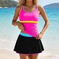 thumbnail image 2 of idosla Women's Tankini Swimsuits Tummy Control Bathing Suits Vintage Two Piece with Skirt Modest Swim Dress (Red, XL), 2 of 9