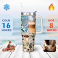 thumbnail image 4 of 40oz Cute Colorful Botanical Mushroom Stainless Steel Flip Straw Tumbler Spill Proof Travel Cup Double Wall Vacuum Insulated Coffee Mug with Top Handle, 4 of 6