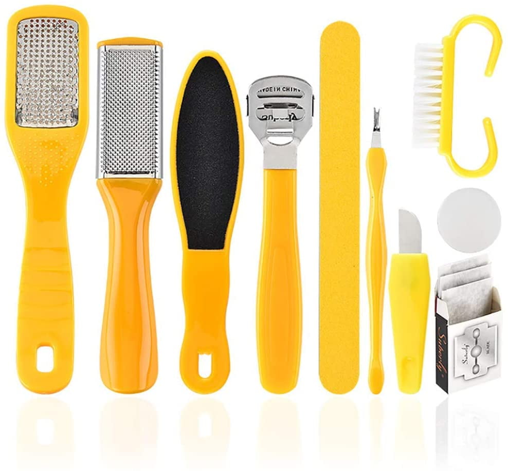 10 in 1 Foot Scrubber Professional Pedicure Tools Kit Rasp Foot File