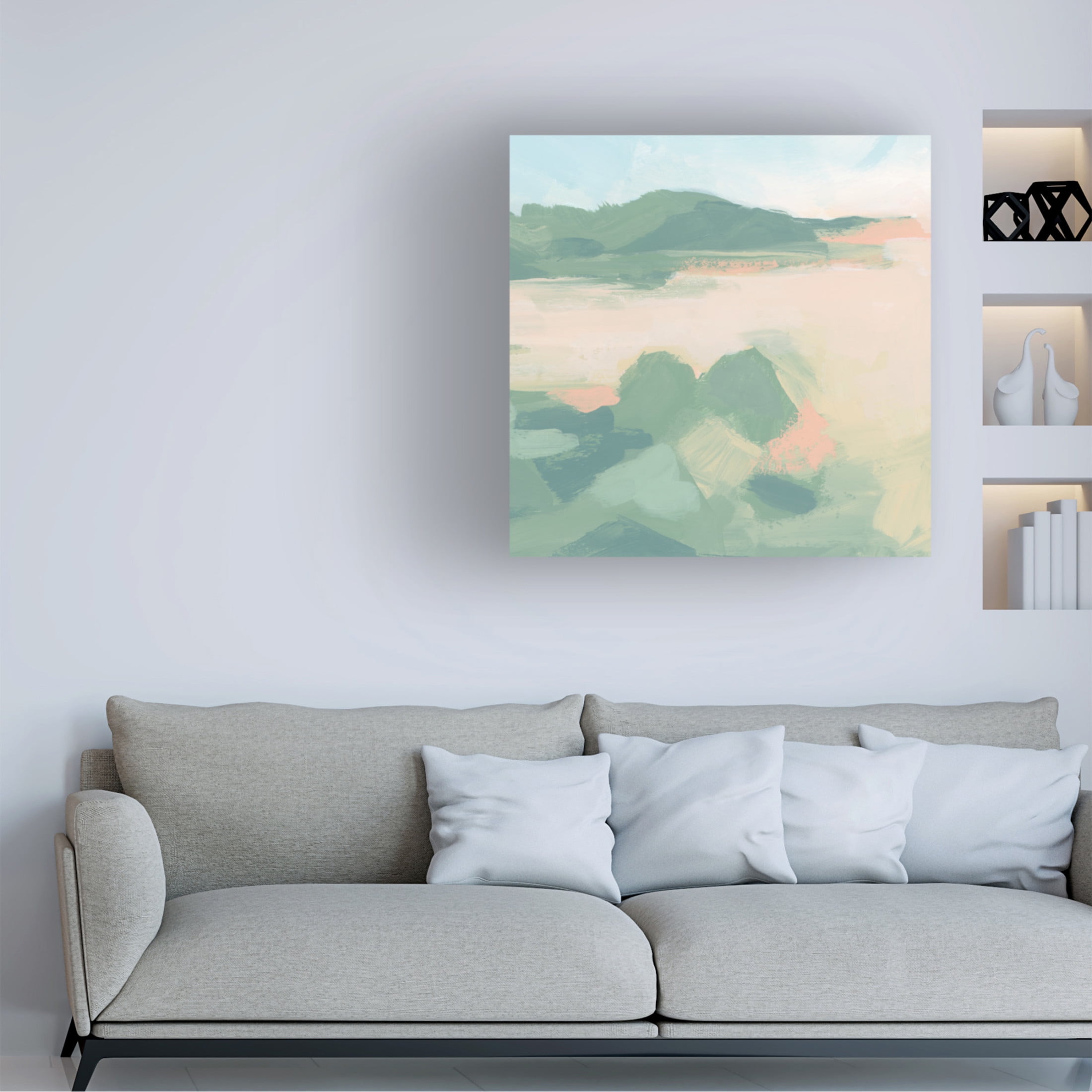 Canvas Wall Art - June Erica Vess 'Sandbar Cameo IV' Wall Art for Living Room, Bedroom, or Office Décor by Trademark Fine Art - 24 x 24 Inches