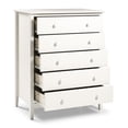 thumbnail image 4 of Alaterre Furniture Simplicity 5-Drawer Chest, Kids Bedroom Dresser, Anti-Tip Safety, Metal Glides, Wooden Knobs, Brazilian Pine and Veneers, White, 4 of 8