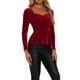 thumbnail image 1 of BLUSA ELEGANTE DE VELVET CUELLO CORAZÓN MANGA LARGA PEPLUM S ROJO, 1 of 6