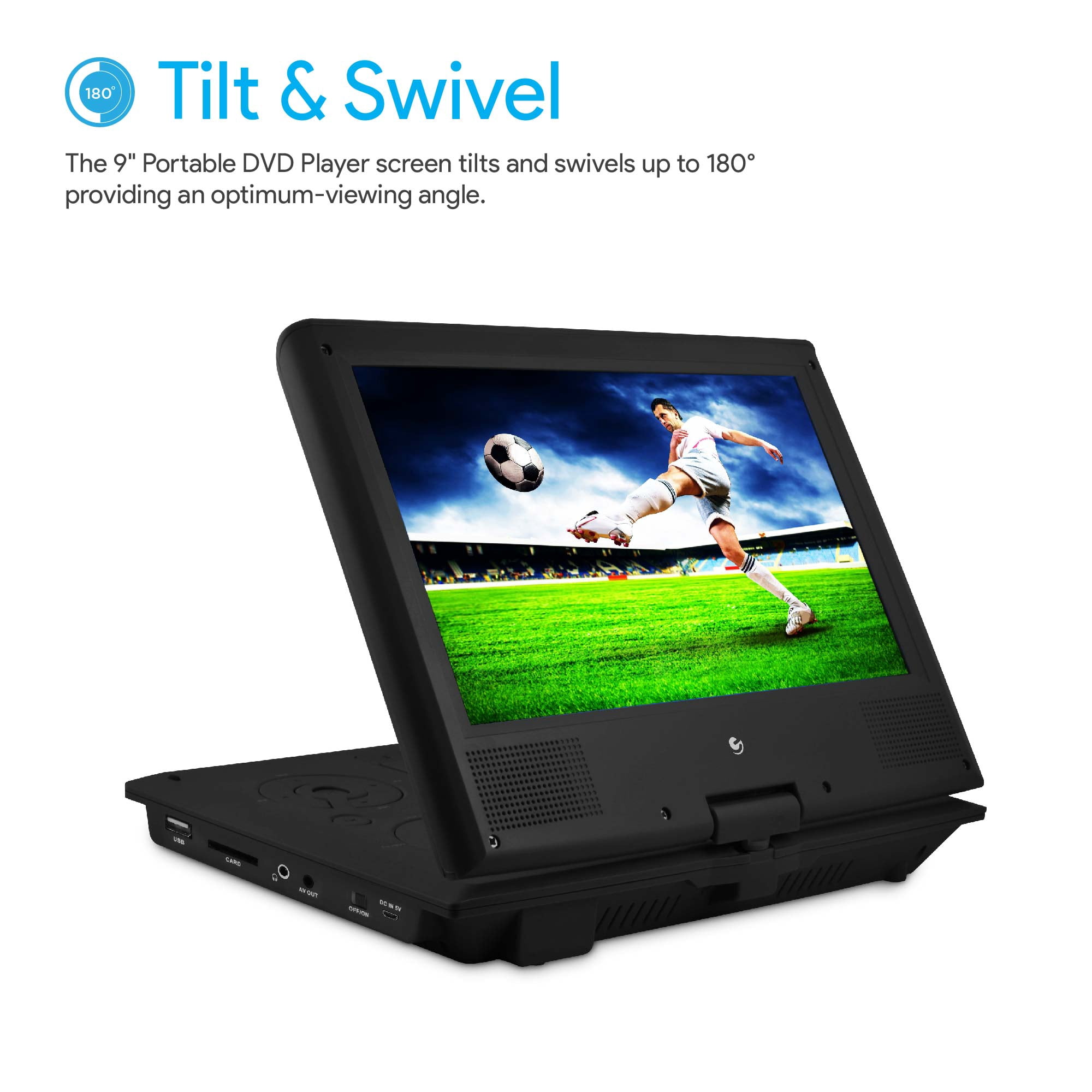 Ematic 9" Portable DVD Player with Matching Headphones and Bag - EPD909bl