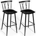 thumbnail image 4 of Costway Set of 2 Steel Bar Stool Dining Chairs Armless Cross Back Kitchen Bistro, 4 of 10