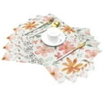 thumbnail image 2 of YFYANG Washable Heat-Resistant Placemats, 70% PVC/30% Polyester, Watercolor Flower Patterns Kitchen Table Mat, 12" x 18" 4 Pcs, 2 of 6