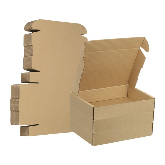 8 x 6 x 1.6 Inch Shipping Boxes, 31 Pack Hard Corrugated Cardboard Box Cute Carton Boxes Literature Mailer for Mailing Packaging Small Business Gift Storage, Brown