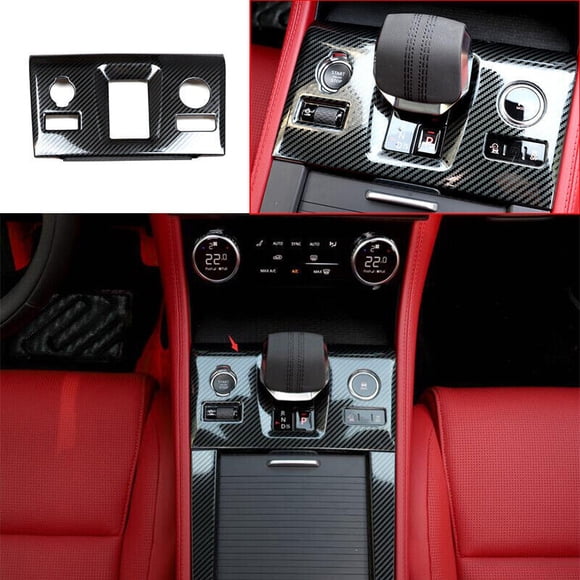 for Jaguar F-PACE 21-22 Carbon Fiber Steel Central Console Gear Shift Cover Trim