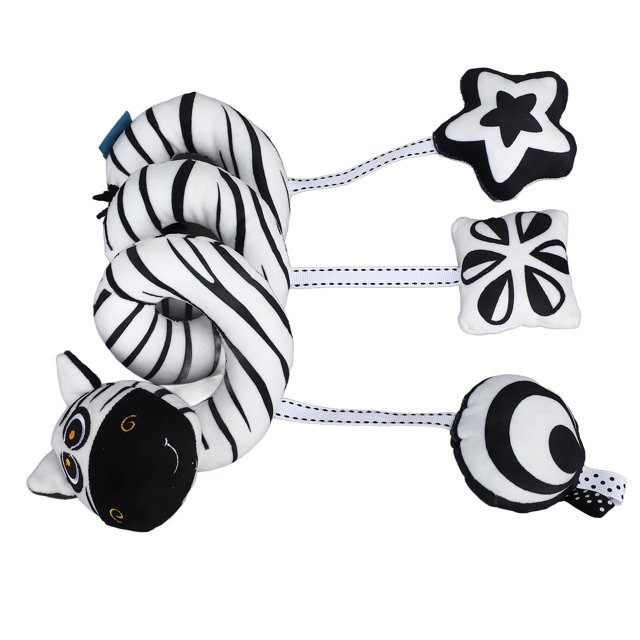 Juguete de Peluche en Espiral con Forma de Animal de Dibujos Animados para bebé 2 Tipos Asiento de Coche Blanco y Negro para Recién Nacido Juguete con Sonajeros Colgantes para ANGGREK Otros