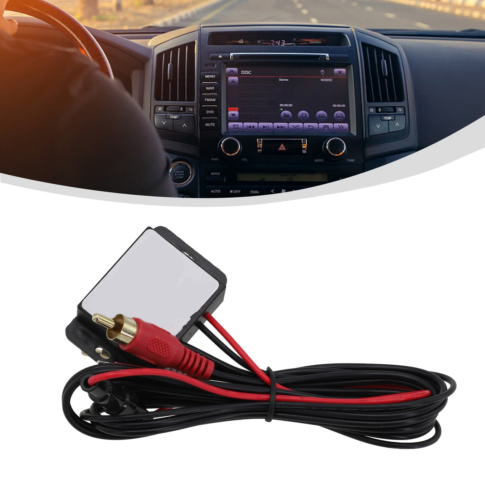 Car Lotus Head Blue-tooth Adapter Car Stereo Radio Music Adapter V4.0 DC12-24V Car Aux Adapter BT Music Receiver Module