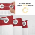 thumbnail image 5 of Black White Chevron No Hook Shower Curtain Waterproof, Bathroom Curtains with Snap in Liners and See Through Top Window, Geometric Red Sea Wavy Striped Hotel Style Bathtub Curtains Shower 72"Wx84"L, 5 of 8