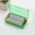 thumbnail image 6 of Sahpxhe Plastic Pencil Box with Snap-Tight Lid,Large Capacity Clear Storage Box,Stackable Design,Size 8.1×4.8×2.3 Inches,For Office Supplies Green, 6 of 9