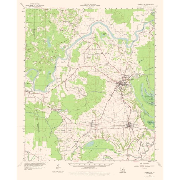 Marksville Louisiana Quad USGS 1962 23 x 28.22