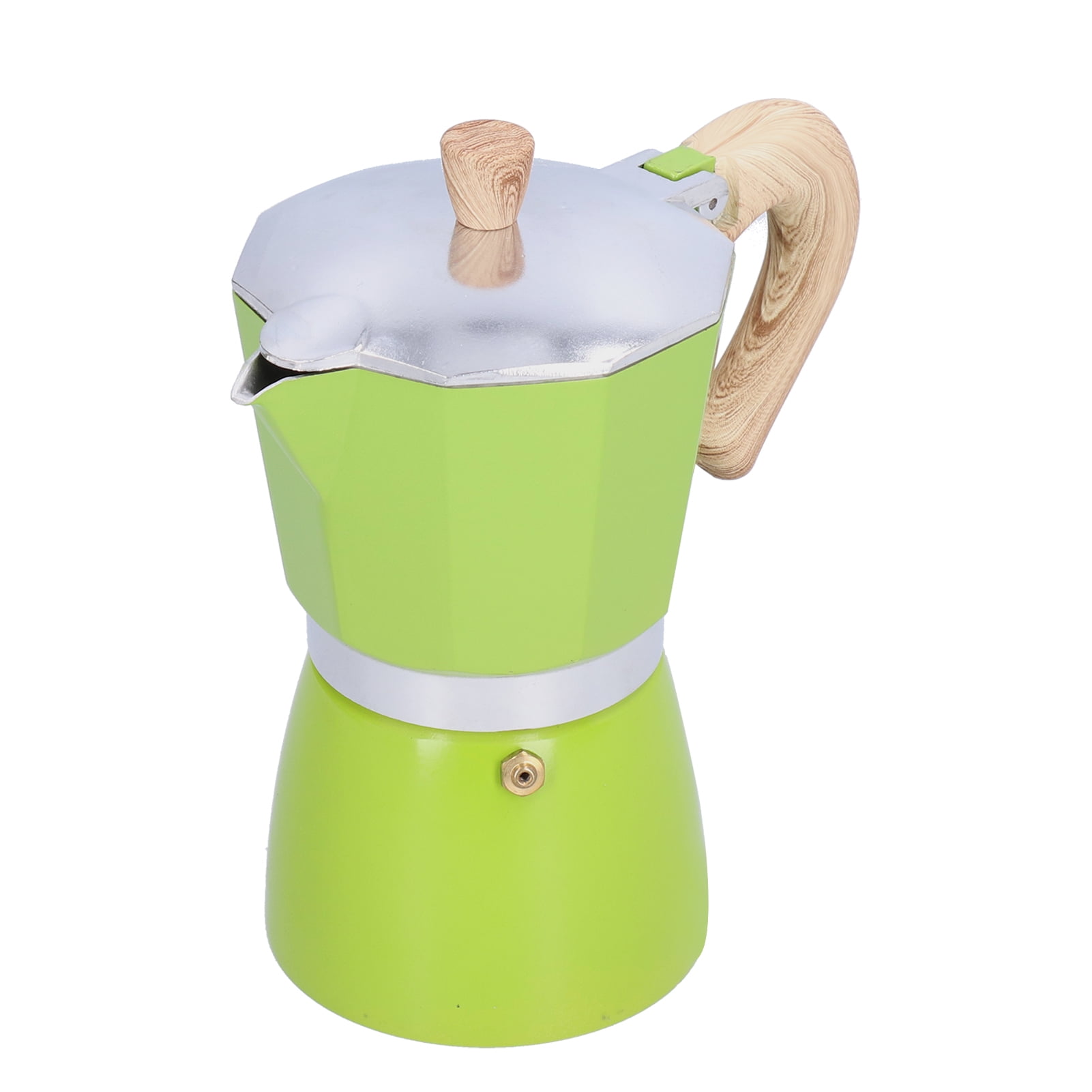 YAHHU 300ML 6-Cup Aluminum Stovetop Espresso Maker, Premium Classic Moka Pot Coffee Kettle for Gas and Camping Stoves, Authentic Italian Style Brewing, Green Color (10.14 oz / 300 ml)