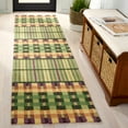 thumbnail image 2 of SAFAVIEH Metro Franco Checkered Runner Rug, Green/Gold, 2'3" x 9', 2 of 7