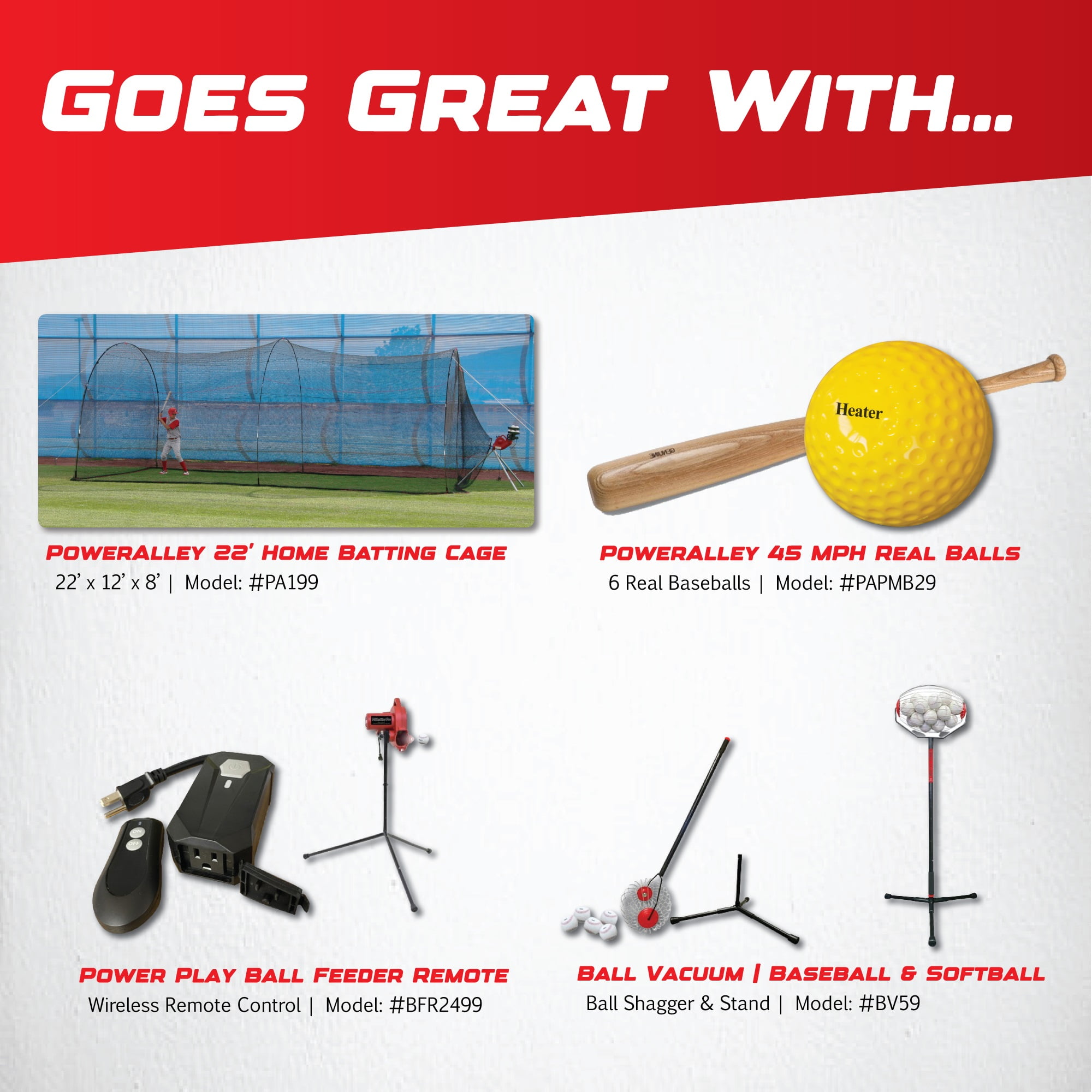 Heater Power Alley Pro Real Baseball Machine - Adjustable Design, Pitches Real Baseballs Up to 45 MPH, Accurate and Portable Training Tool for Batting, Pitching, and Field Practice