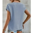 thumbnail image 6 of ZZwxWA Cap Short Sleeve Tops For Womens Solid Color Tunic Blouse Round Neck Relaxed Fit Pullover T-Shirt Light Blue XL, 6 of 6