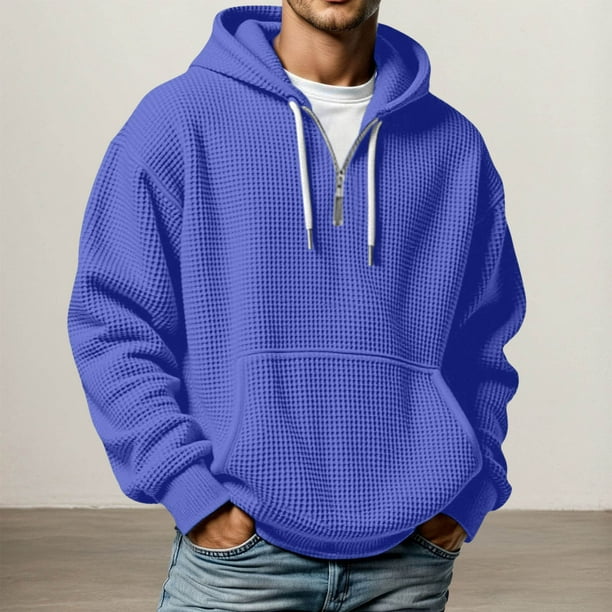 MHFRRA Sudadera con Capucha de Mezcla Suave con Bolsillo Frontal para Mayor Comodidad y Calidez Informal Azul