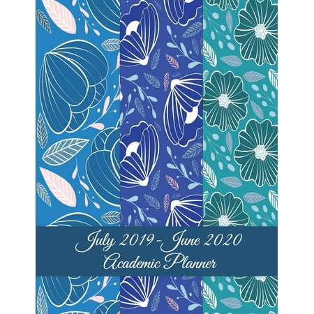 July 2019-June 2020 Academic Planner : Blue Sky Color Floral, Calendar Book July 2019-June 2020 Weekly/Monthly/Yearly Calendar Journal, Large 8.5 X 11 365 Daily Journal Planner, 12 Months July-June Calendar, Agenda Planner, Calendar Schedule Organizer Journal