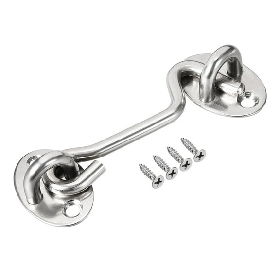 REGALWOVEN 3" Cabin Hook Eye Latch Gate Door Swivel Window Hook Stainless Steel with Mounting Screws 1Pc