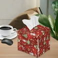 thumbnail image 4 of Renewold Reindeer Santa PU Leather Tissue Box Cover Christmas Theme Square Facial Tissue Box Soft Napkin Dispenser for Bathroom,Night Stands,Car,Office, 4 of 5