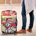 thumbnail image 4 of Be My Valentine's Alaskan Malamute Truck Full of Love Flower Balloon Travel Luggage Cover Alaska Mal Dog Lovers Gifts Suitcase Dust Protective Decor - 02029, 4 of 5