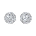 thumbnail image 3 of 3/4 Carat Cluster Diamond Stud Earrings in 14K White Gold (I1-I2 Clarity), 3 of 4