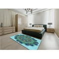 thumbnail image 5 of Ahgly Company Machine Washable Indoor Rectangle Transitional Blue Jay Blue Area Rugs, 8' x 12', 5 of 7