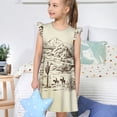 thumbnail image 4 of Fotbe Wild West Desert With Cowboys Vestido de Dormir para Niñas de 3 a 10 Años, Mangas Cortas, Estilo Princesa, Pijama Camisón con Mangas Voladas-Medium, 4 of 6