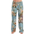 thumbnail image 5 of American 250th Anniversary Pants for Women 1776-2026 American Flag Print Elastic High Waist Lounge Pants Wide Leg Classic Fit Comfy Soft Trousers, #01 Sky Blue, XL, 5 of 5