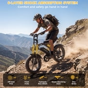 Tamobyke S20 1500W Electric Bike for Adults,48V 15.6AH 30MPH Ebike,20 Fat Tire E-Mountain Bike with Full Suspension,UL2849