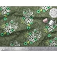 thumbnail image 2 of Soimoi Tissu Popeline de Coton à Carreaux, Feuilles & Cosmos Imprimé Floral 1 Yard 56 Pouces de Large, 2 of 3