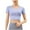 Blue, variant on Women's Workout Crop Tops with Built in Bra Short Sleeve Athletic Dry Fit Racerback Shirts Running Yoga Fitness Tee (XL, White)