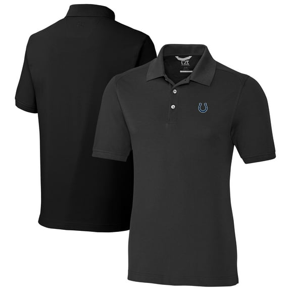 Men's Cutter & Buck Black Indianapolis Colts Big & Tall Advantage Eco Pique DryTec Tri-Blend Polo