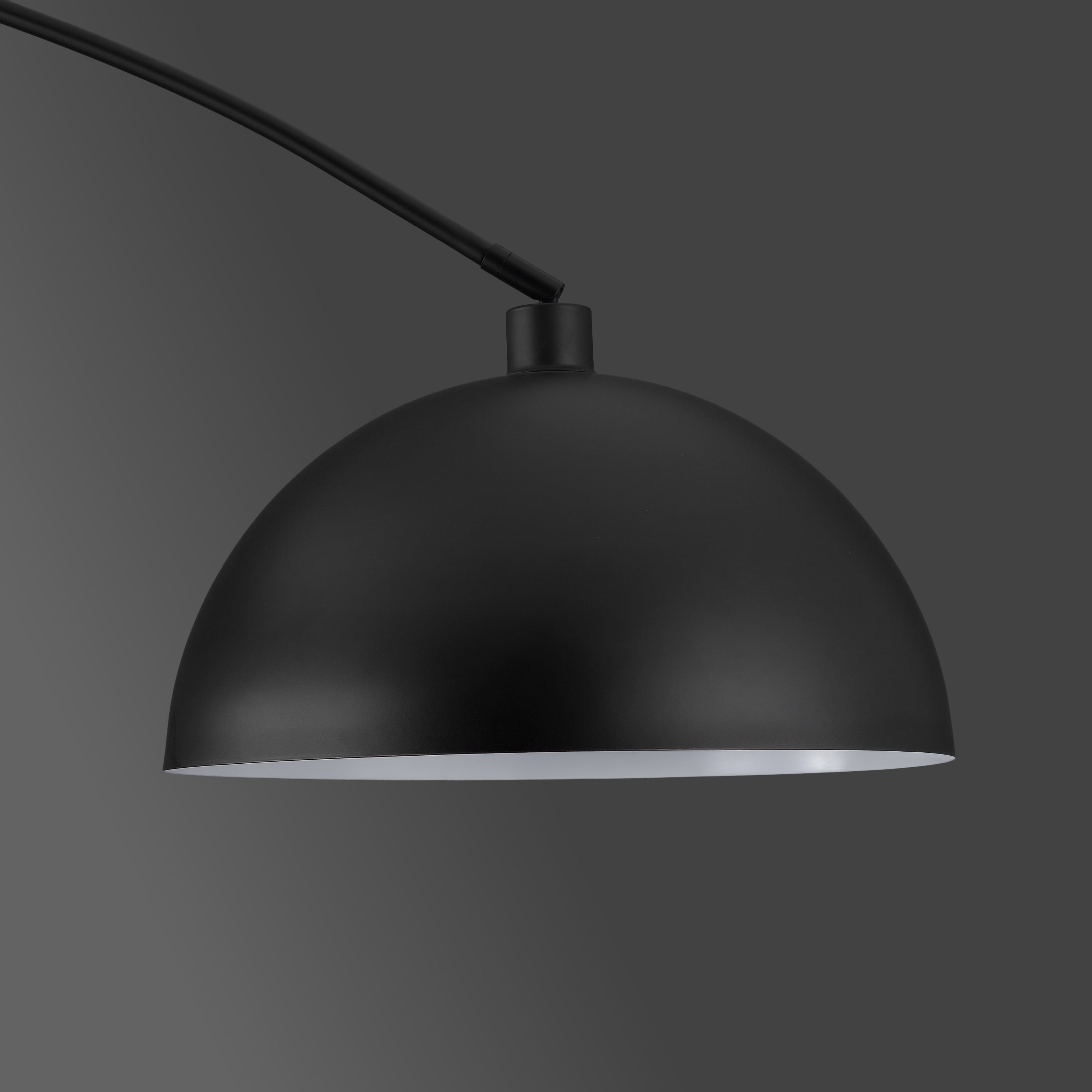 Safavieh Couture Rosabellina 80" Powder Coating Black and Gray Marble Base Floor Lamp