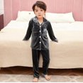 thumbnail image 1 of Conjunto de pijamas de franela cálida para niños, ropa de dormir de terciopelo dorado, Unisex, para la familia, Invierno, 1 of 4