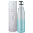 thumbnail image 1 of Onebttl 17 Ounce Stainless Steel Water Bottle, Leakproof Water Bottle, Double Wall Vacuum Insulated Thermal Bottle (17oz/500ml), Glitter silver-blue gradient, 1 of 7