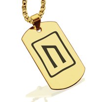 Stainless Steel Elder Futhark Uruz Rune Dog Tag Pendant Necklace