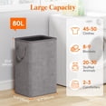 thumbnail image 2 of Cesto de ropa Lifewit de 80 litros, grande y alto, plegable, gris claro, 2 of 8