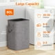 thumbnail image 2 of Cesto de ropa Lifewit de 80 litros, grande y alto, plegable, gris claro, 2 of 8